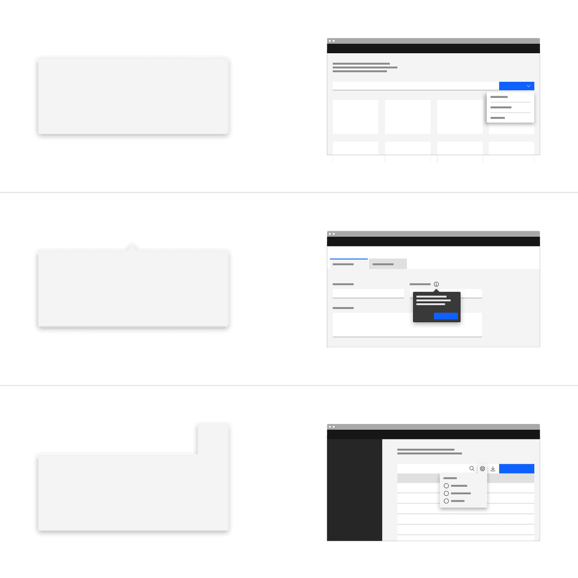 Popover variants